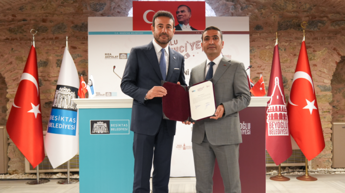 Beyoğlu Belediye Başkanı İnan Güney ile Beşiktaş Belediye Başkanı Rıza Akpolat